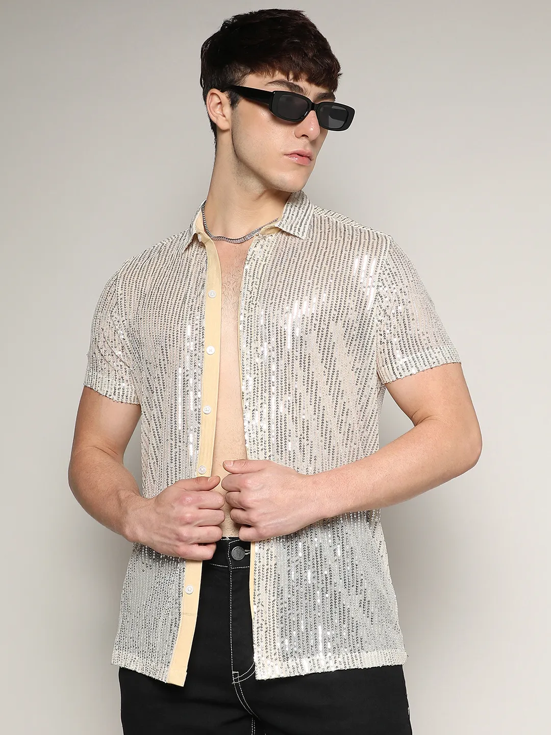 Sheer Sequin Shirt