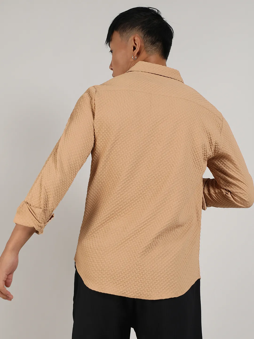 Textured Micro Buffalo Check Shirt - Image 4