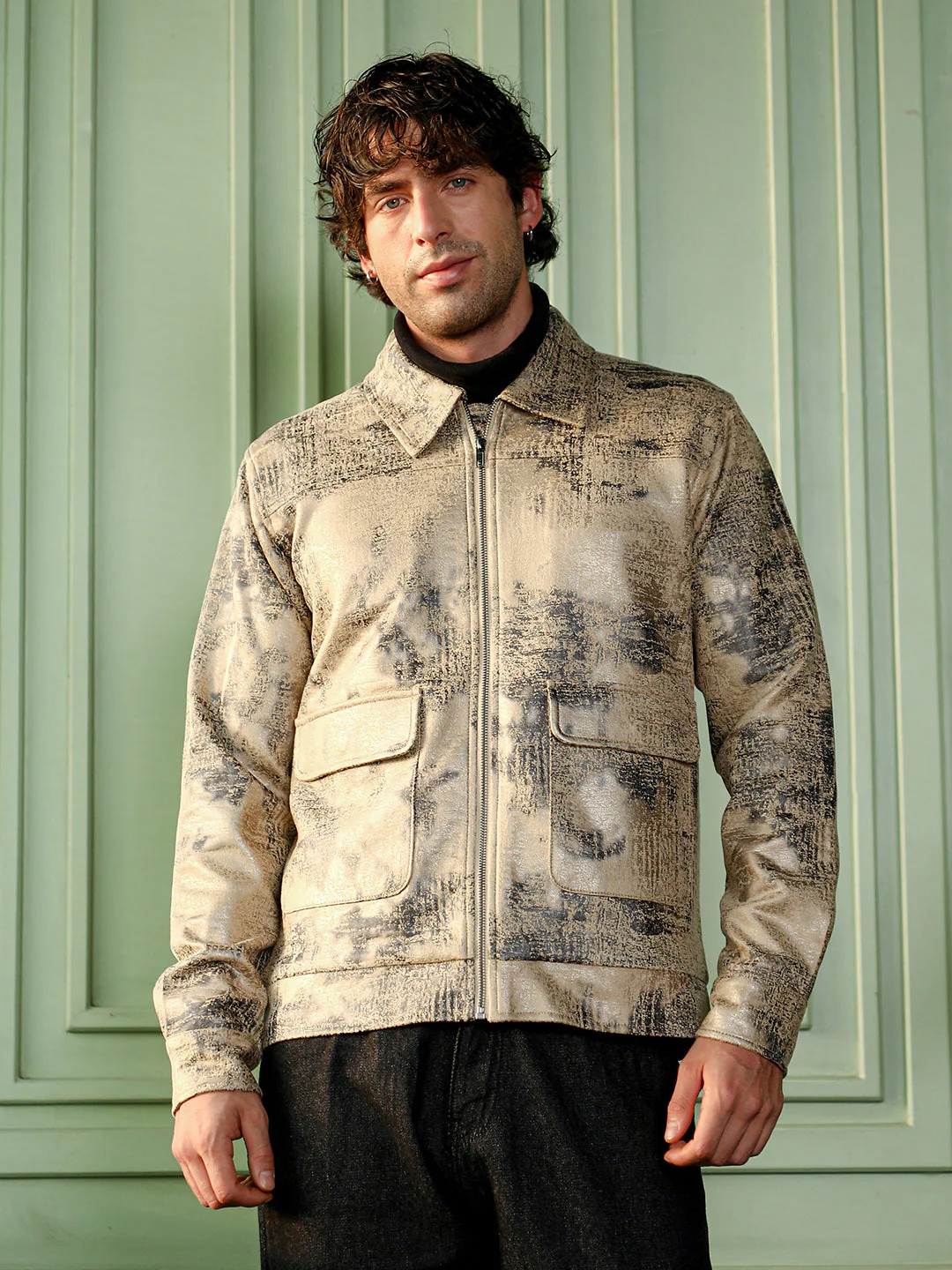 Reptilia-Jacquard Zip-Front Jacket - Image 2