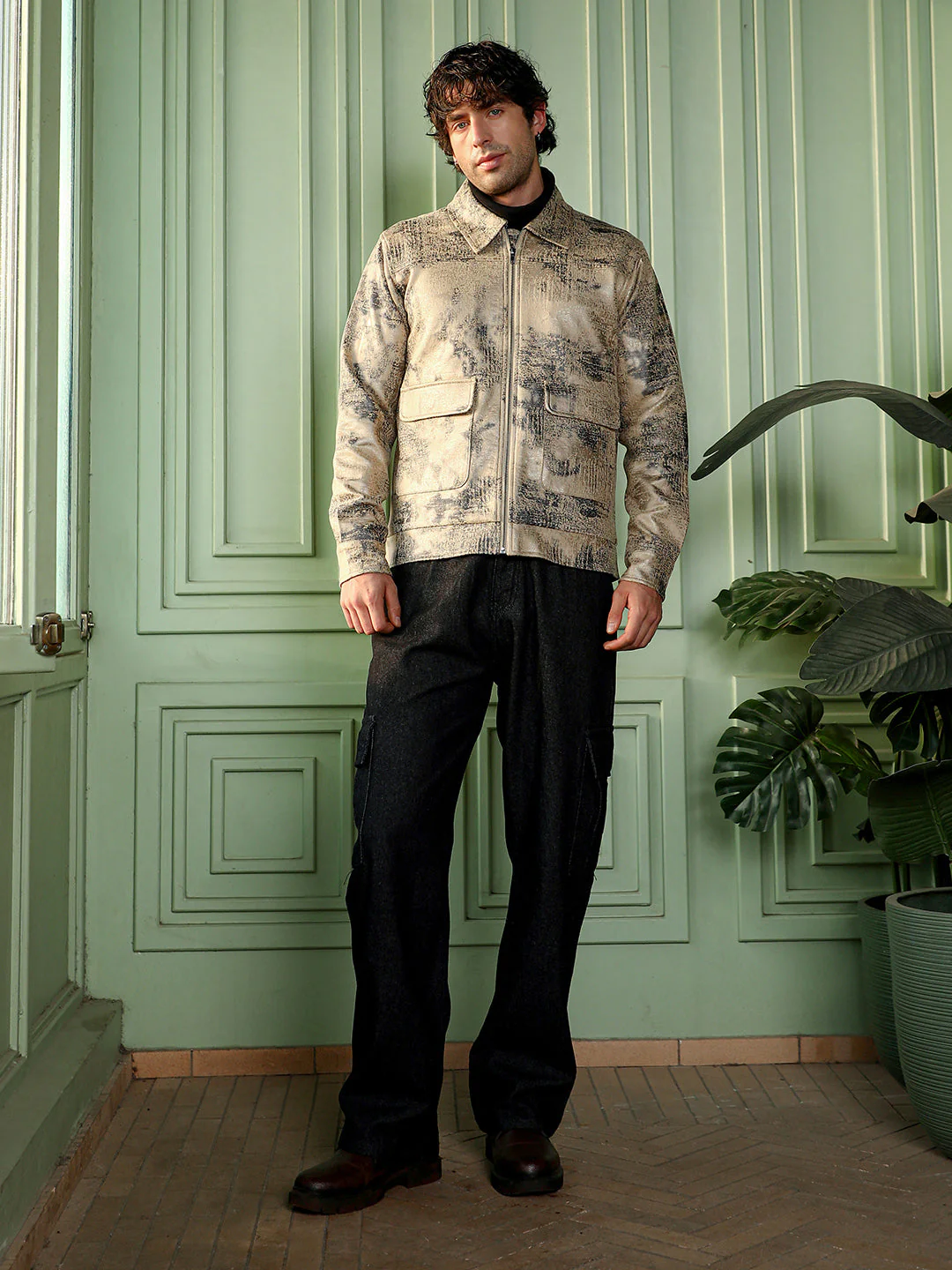Reptilia-Jacquard Zip-Front Jacket - Image 5