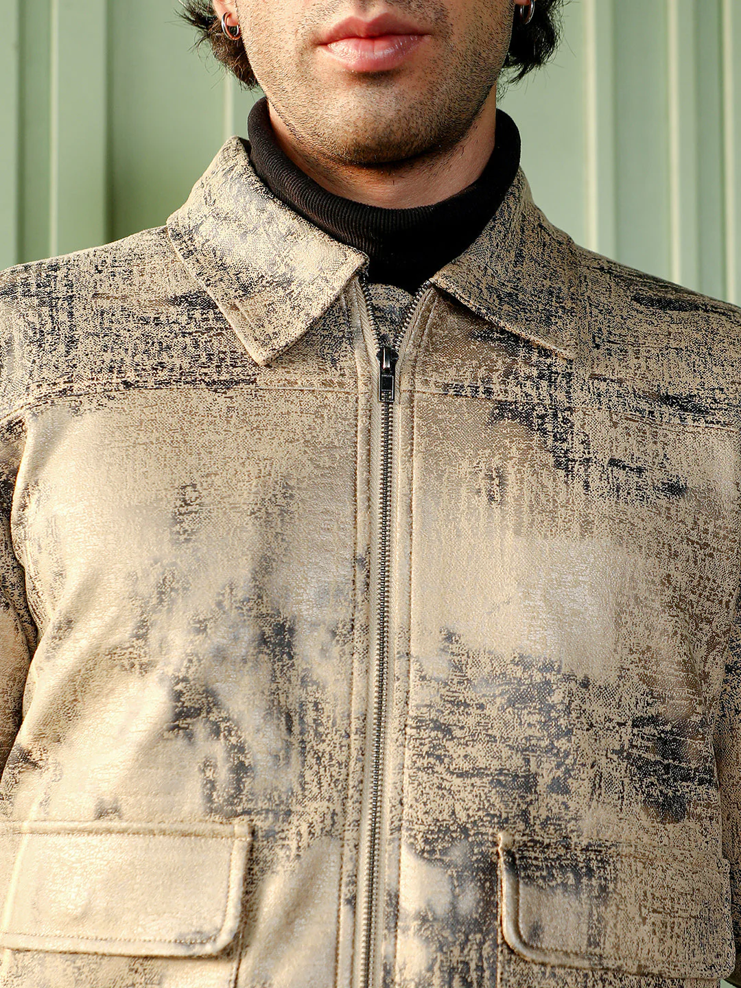 Reptilia-Jacquard Zip-Front Jacket - Image 7