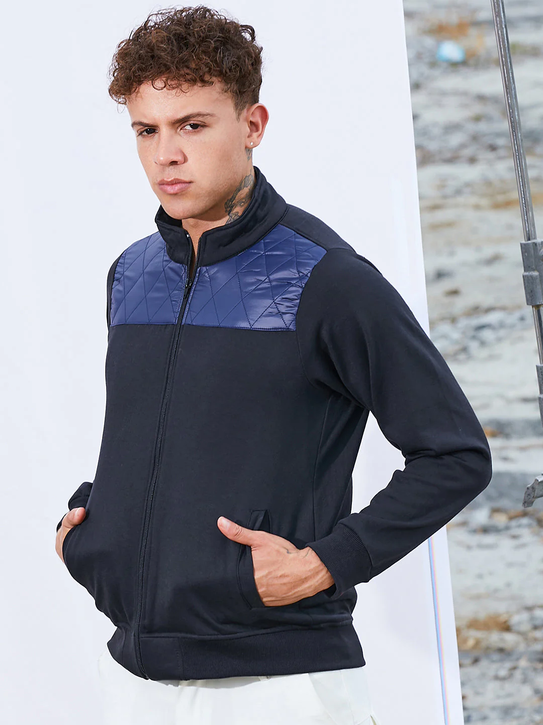 Zip-Front Jacket With Quilted Detail - Image 3