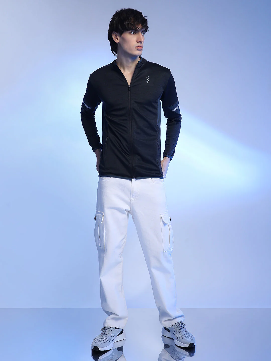 Heathered Activewear Jacket With Contrast Detail - Image 5