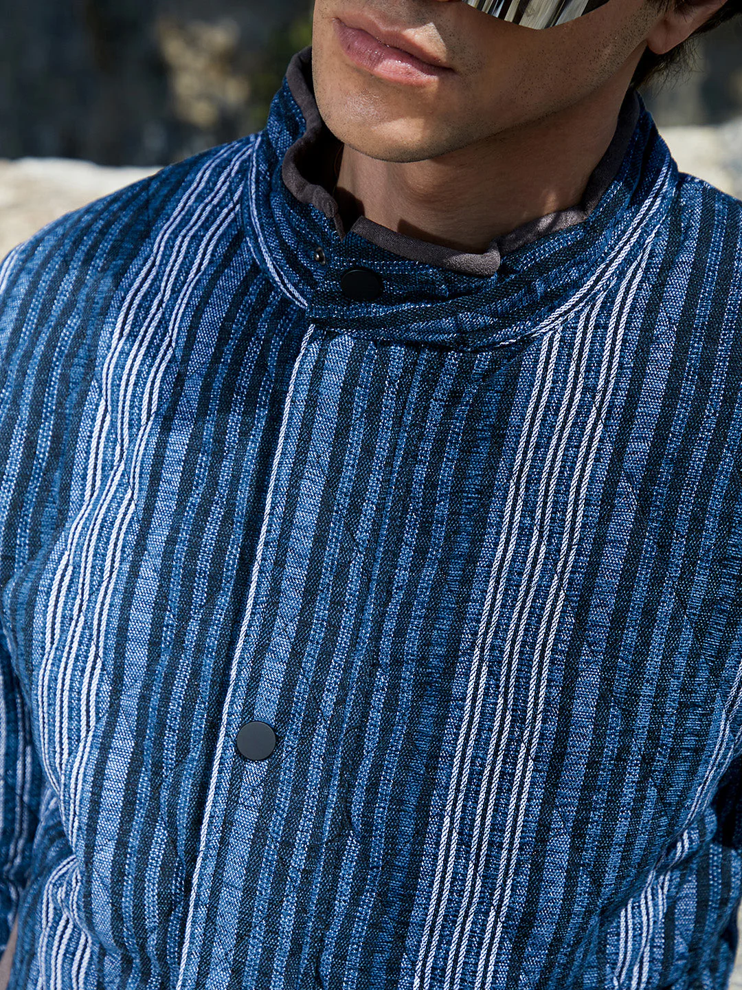 Striped Quilted Bomber Jacket - Image 7