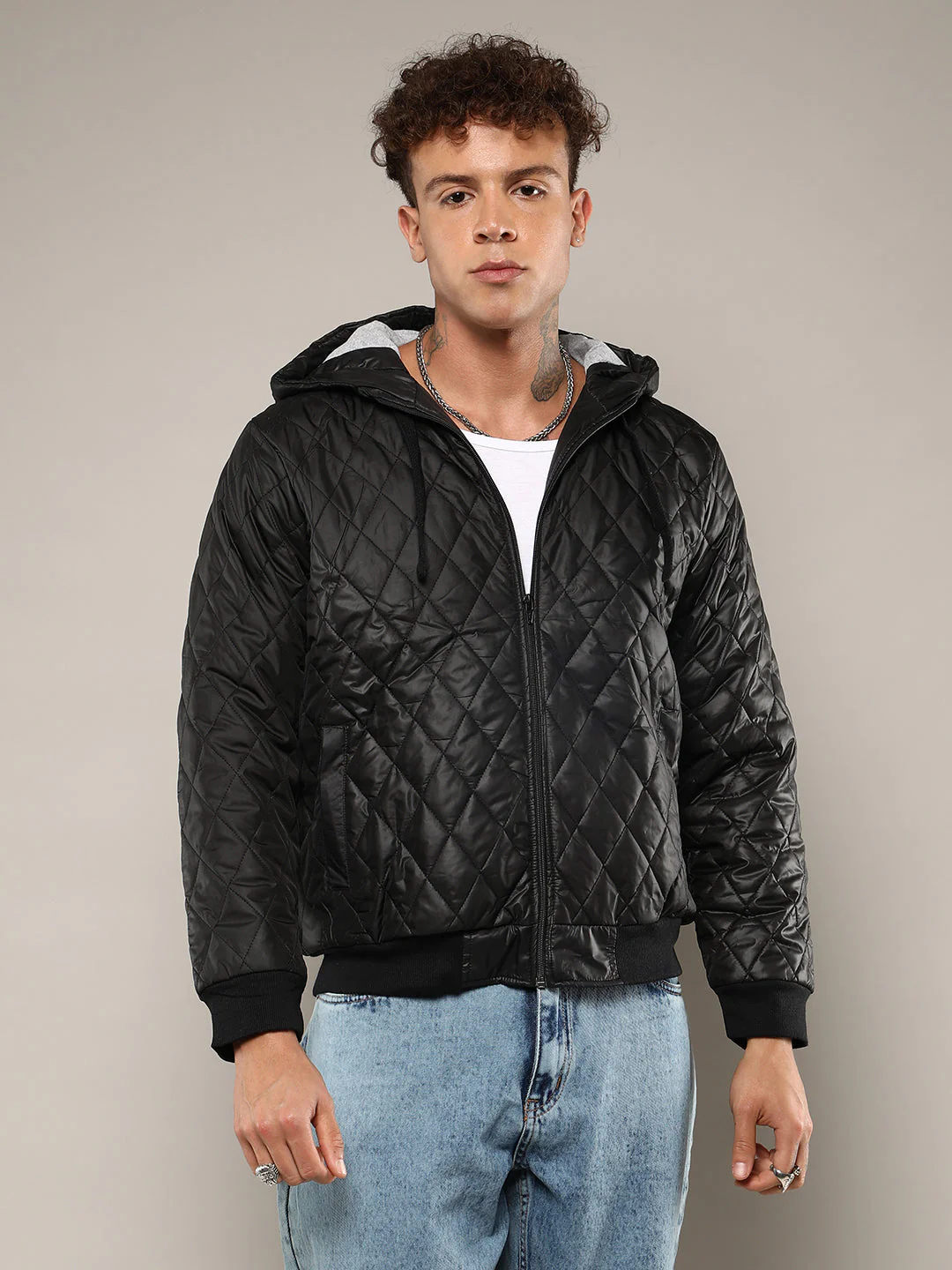 Quilted Puffer Jacket With Zip-Closure - Image 2