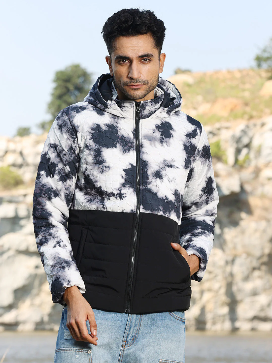 Tie-Dye Block Puffer Jacket - Image 2