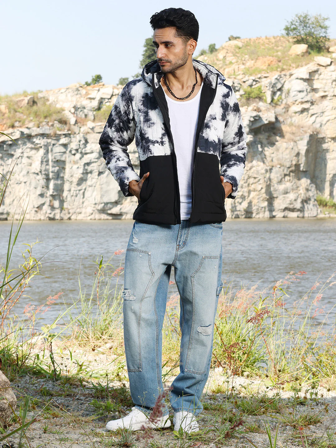 Tie-Dye Block Puffer Jacket - Image 5