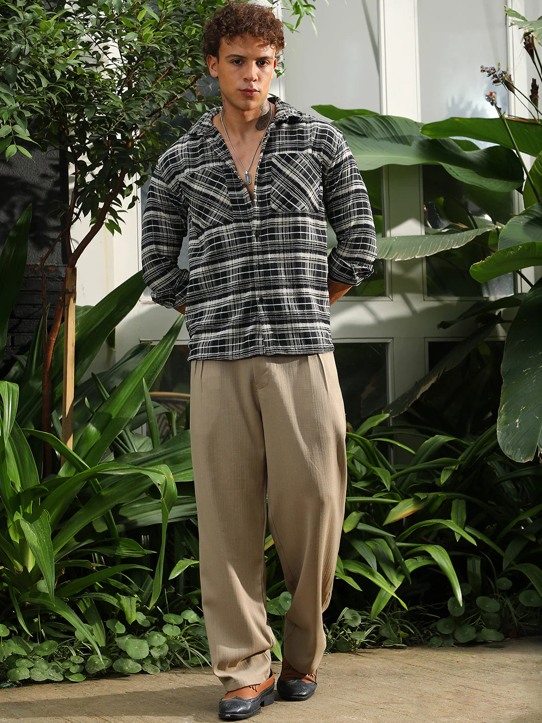 Utility Tartan Plaid Oversized Shirt - Image 5