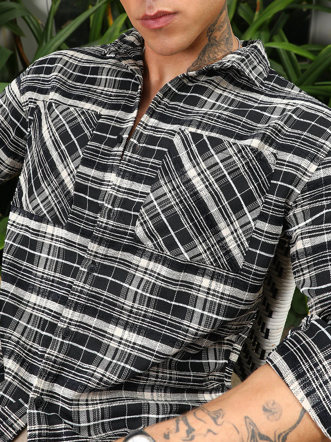 Utility Tartan Plaid Oversized Shirt - Image 7