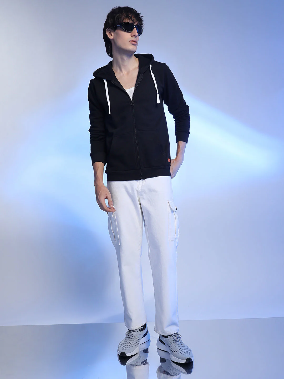 Zip-Front Hoodie With Contrast Drawstring - Image 6