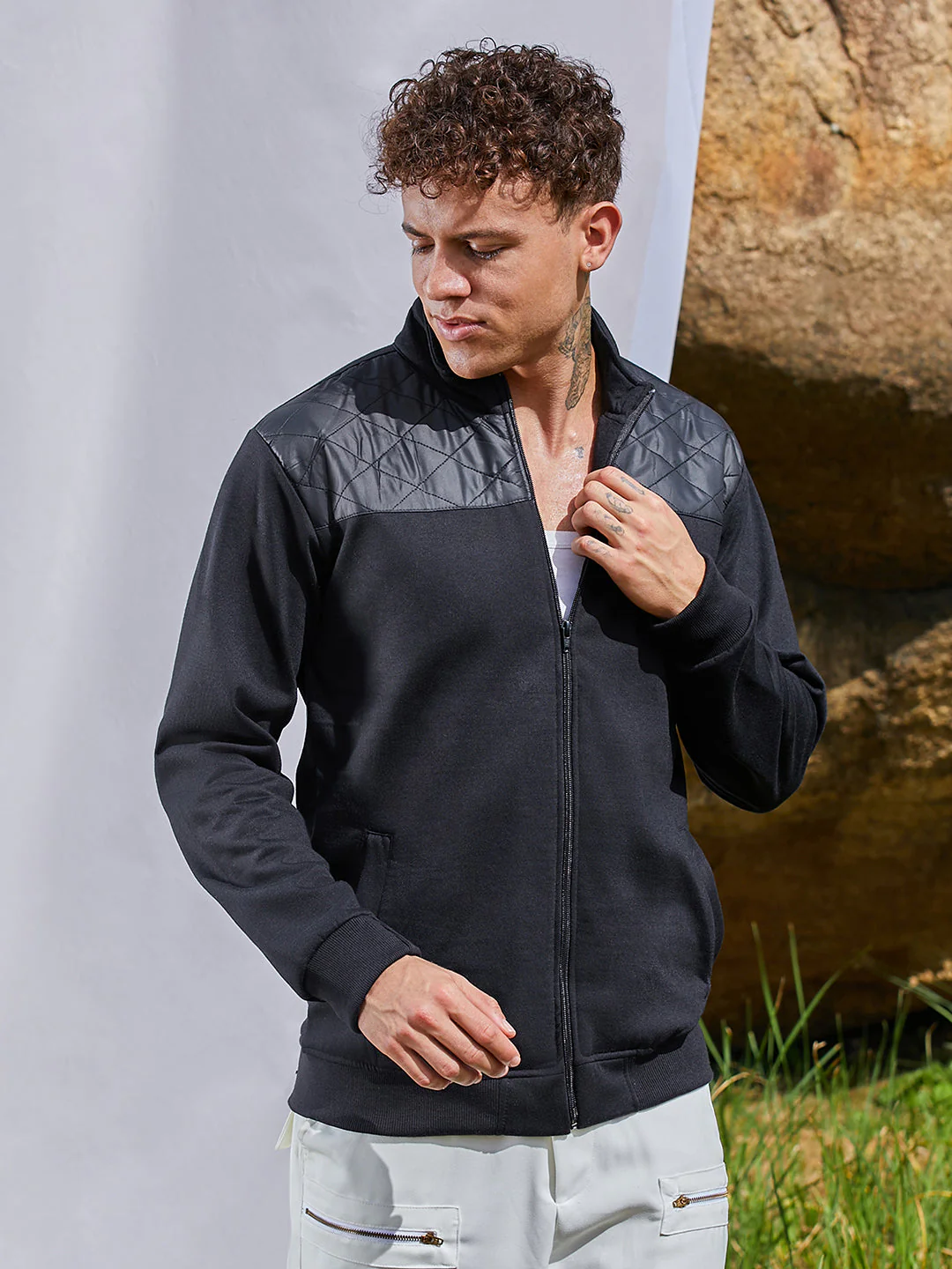 Zip-Front Jacket With Quilted Detail - Image 2