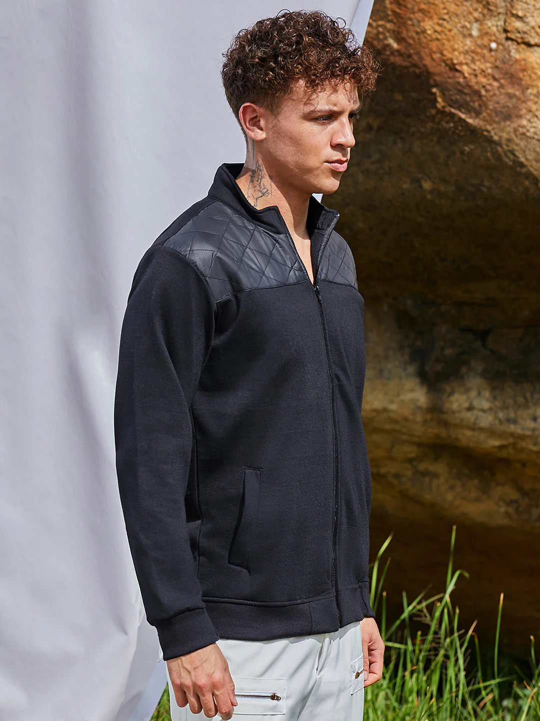 Zip-Front Jacket With Quilted Detail - Image 3