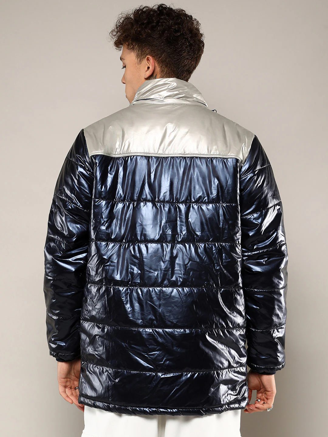 Zip-Front Puffer Jacket With Fur Detail - Image 4
