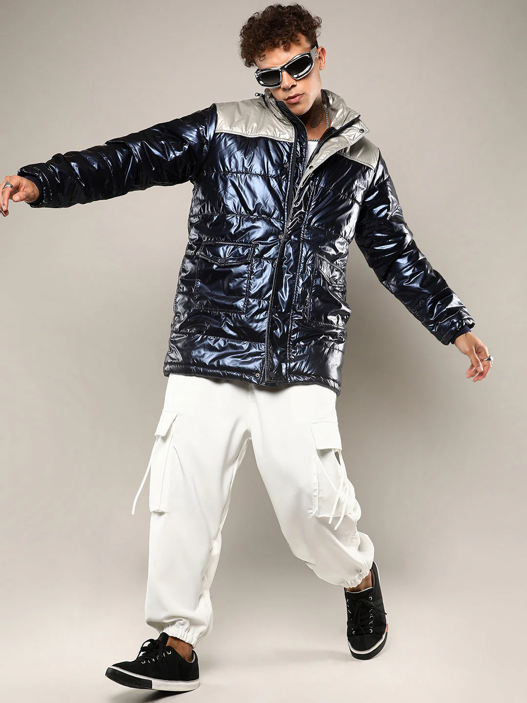 Zip-Front Puffer Jacket With Fur Detail - Image 6