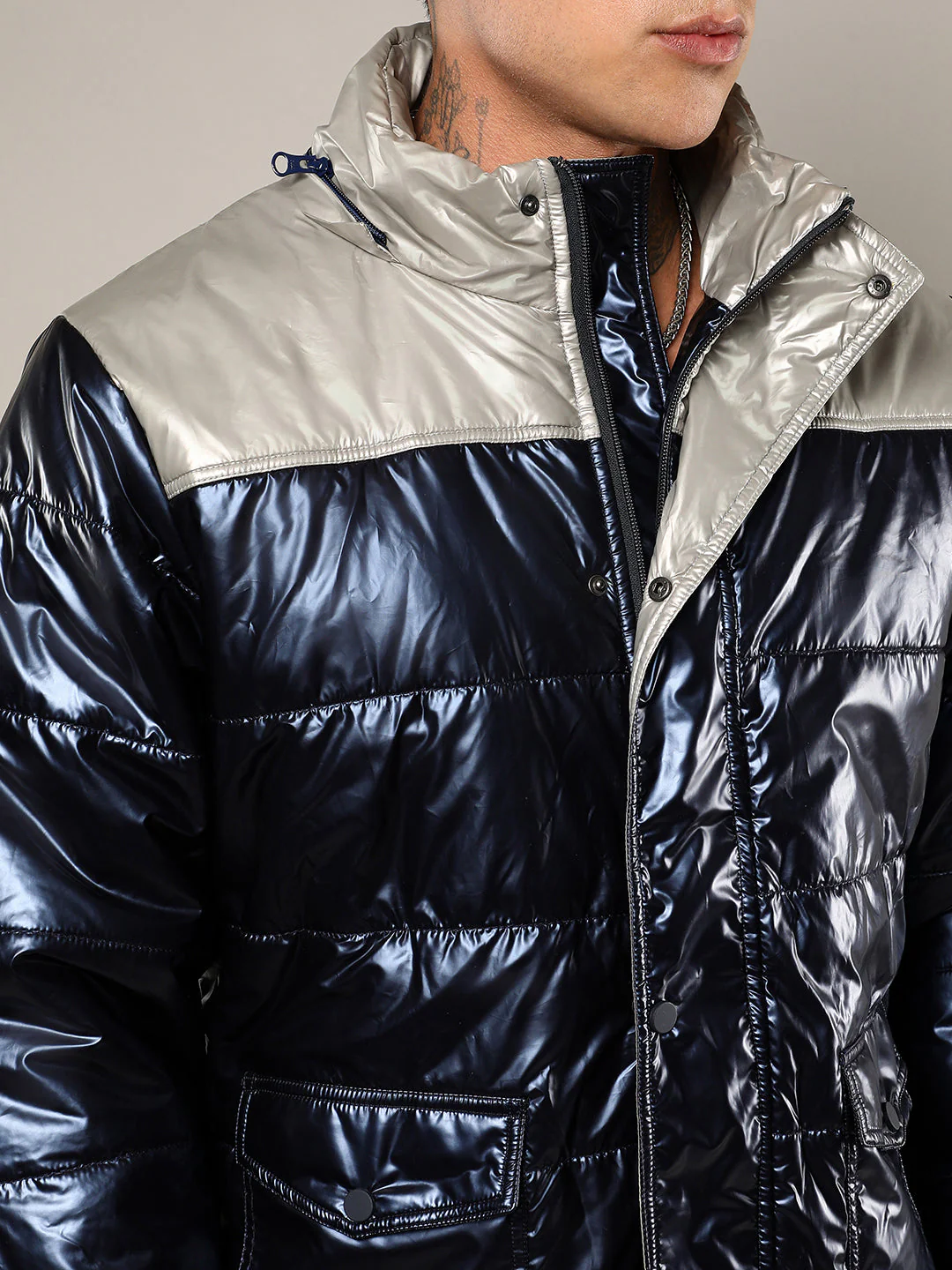 Zip-Front Puffer Jacket With Fur Detail - Image 7