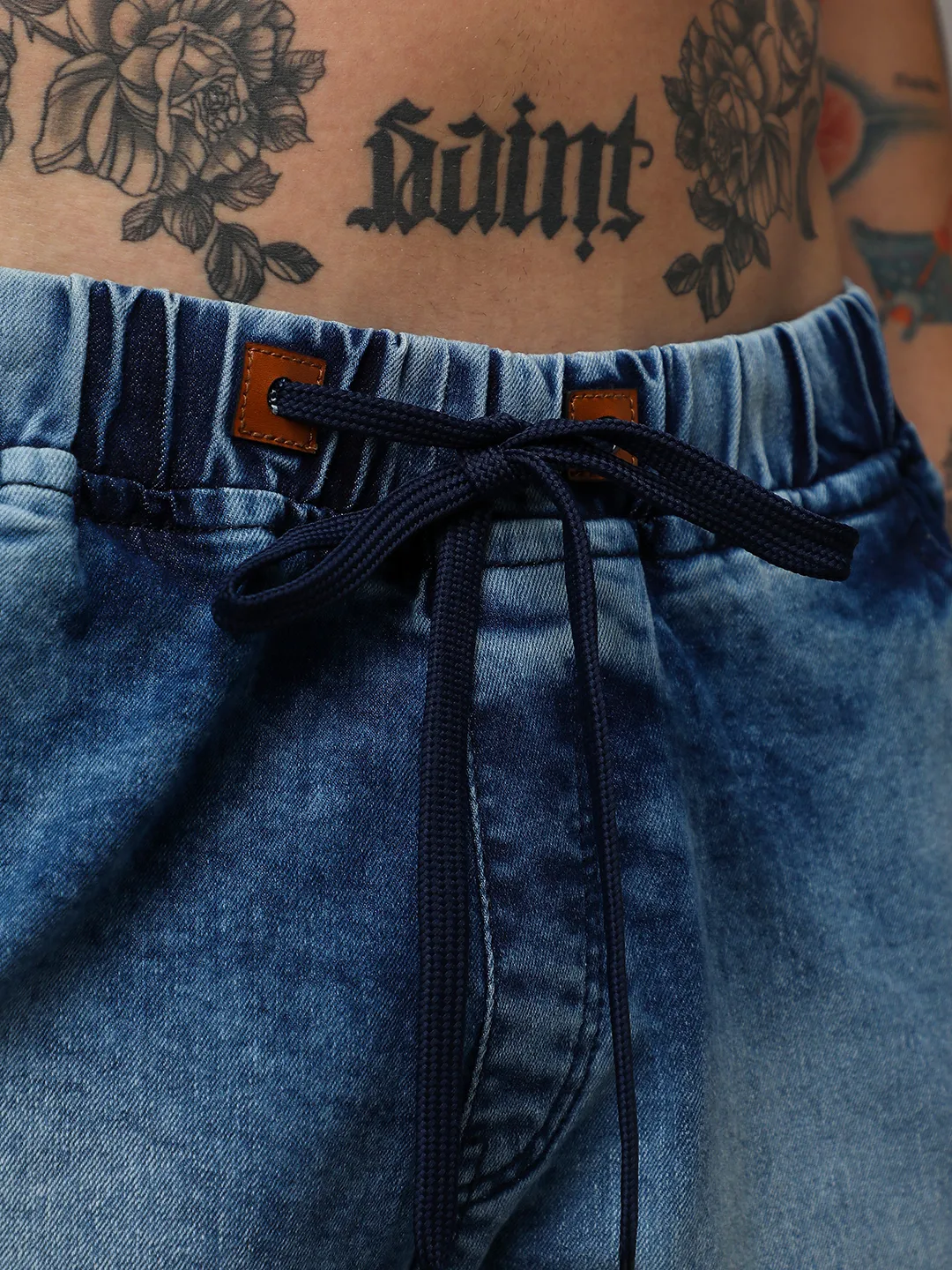 Contrast Stitch Denim Shorts - Image 8