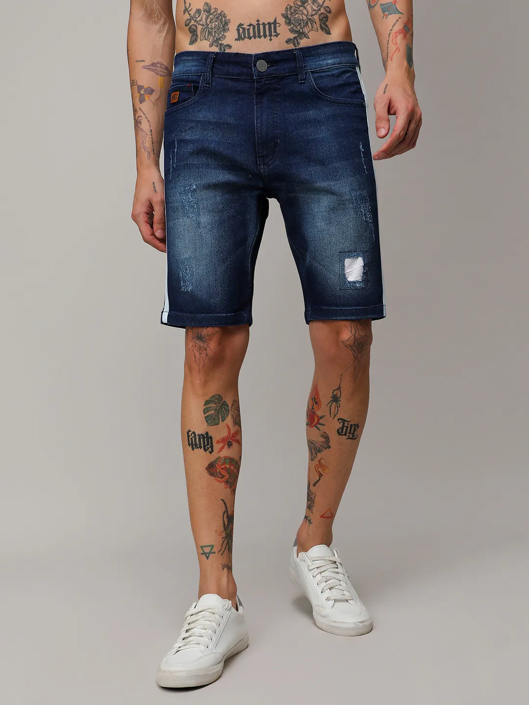 Heavy Distressed Denim Shorts - Image 2