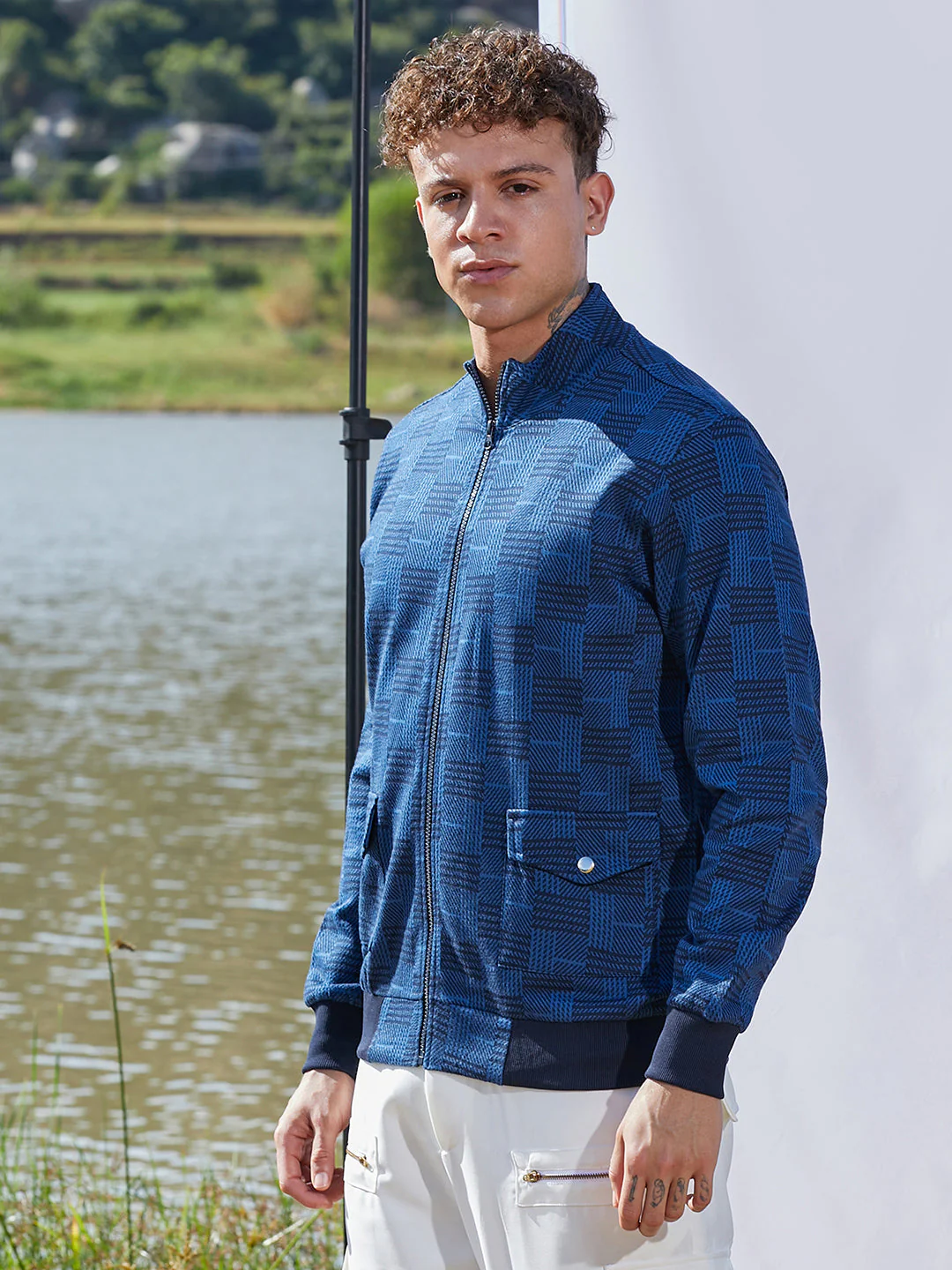 Textured Jacket With Flap Pocket - Image 3