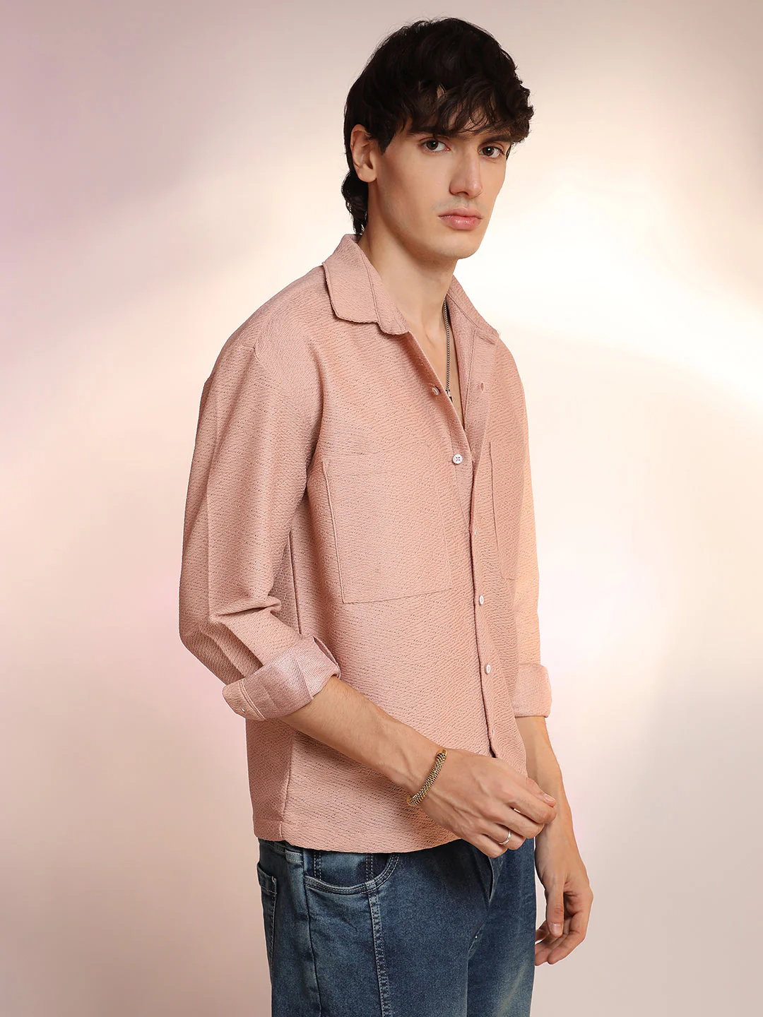 Chevron-Woven Utility Shirt - Image 3