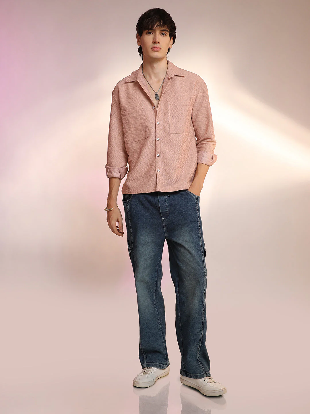 Chevron-Woven Utility Shirt - Image 5