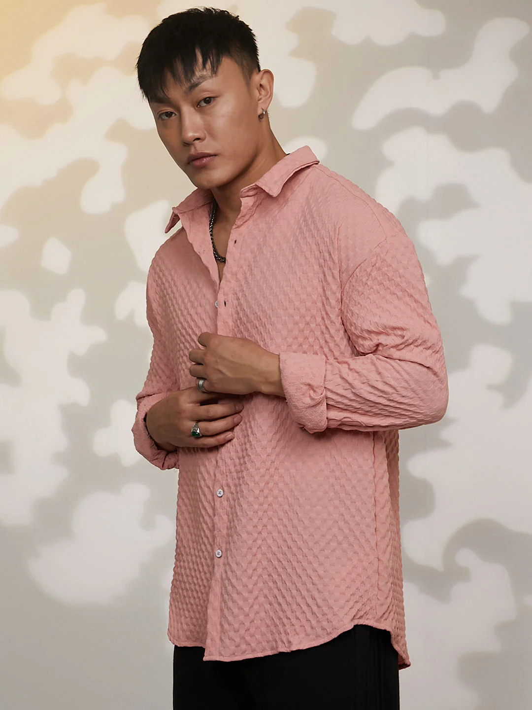 Cubic-Textured Oversized Shirt - Image 3