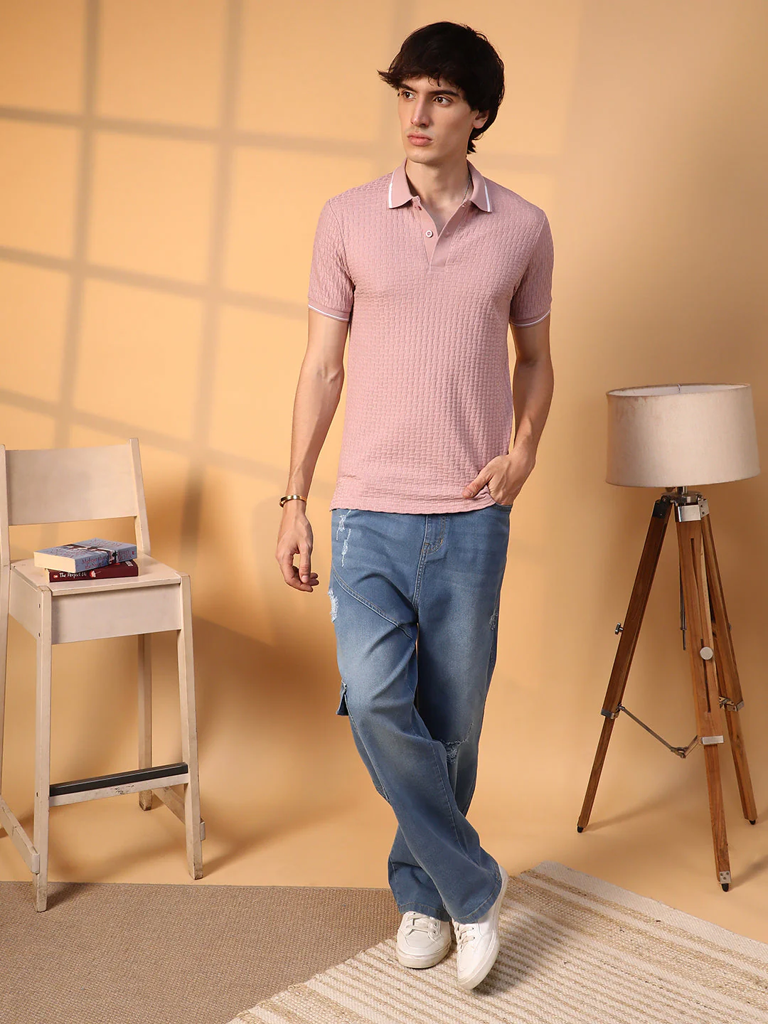Interweave-Textured Polo T-Shirt - Image 6