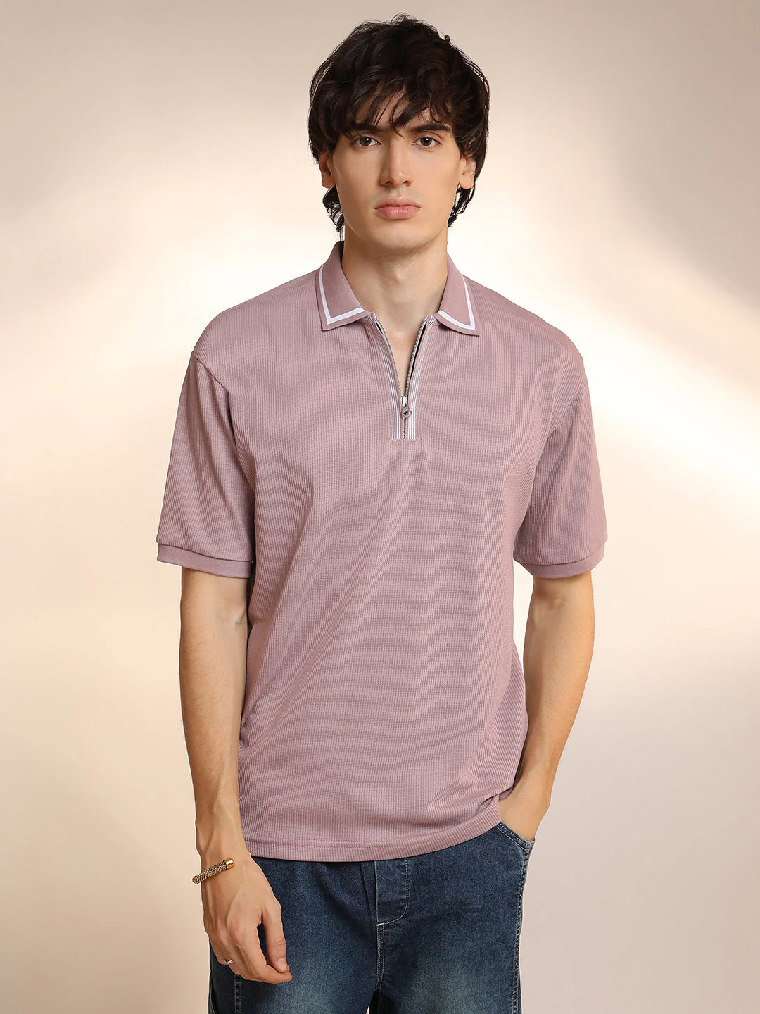 Micro-Waffle Polo T-Shirt - Image 2