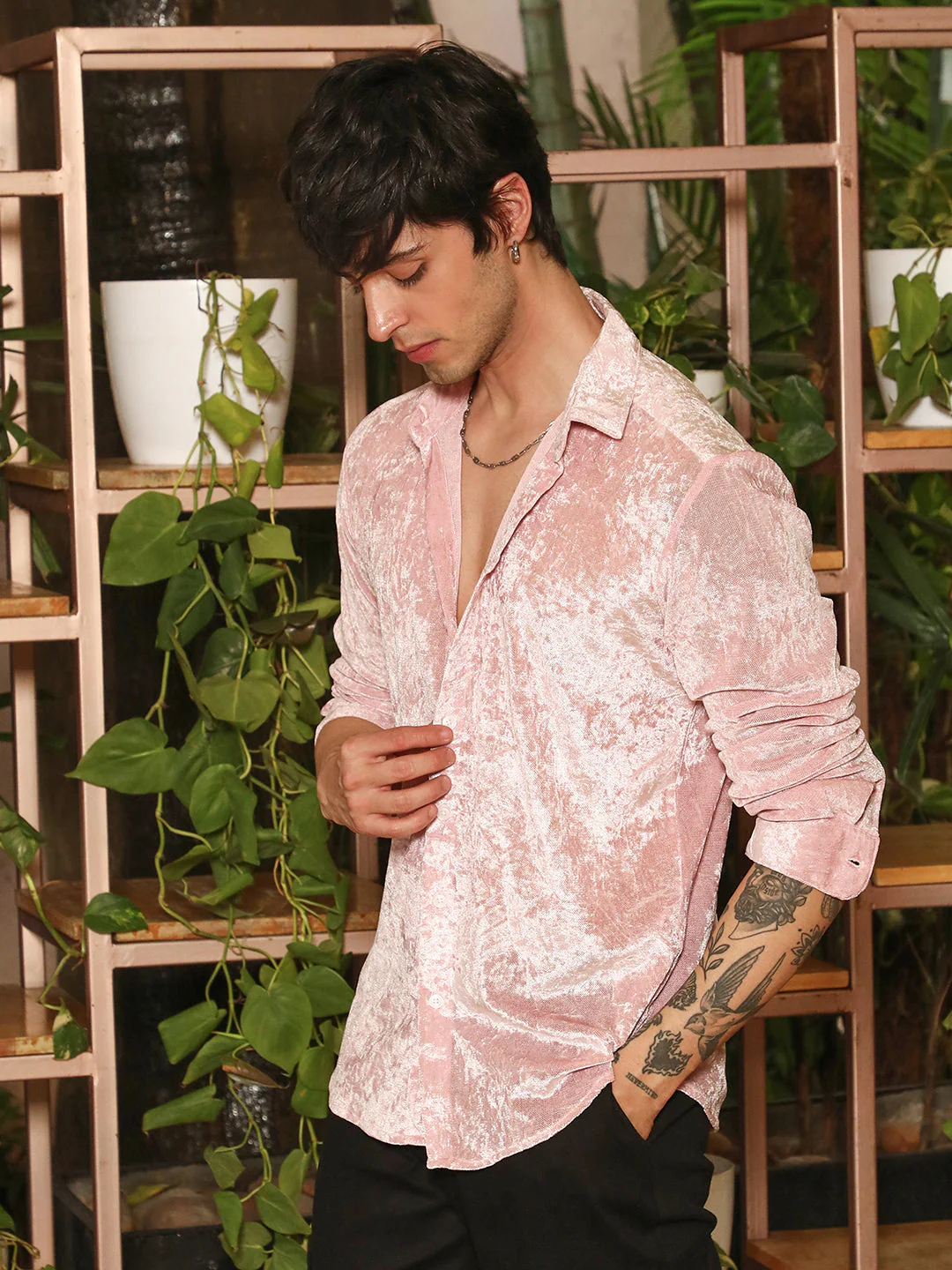 Solid Velvet Shirt - Image 3