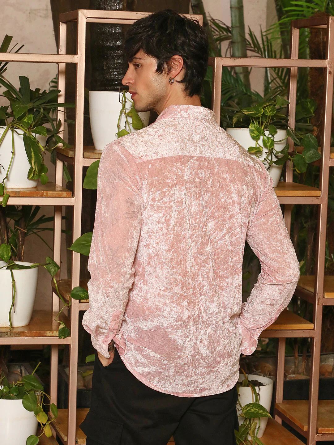 Solid Velvet Shirt - Image 4