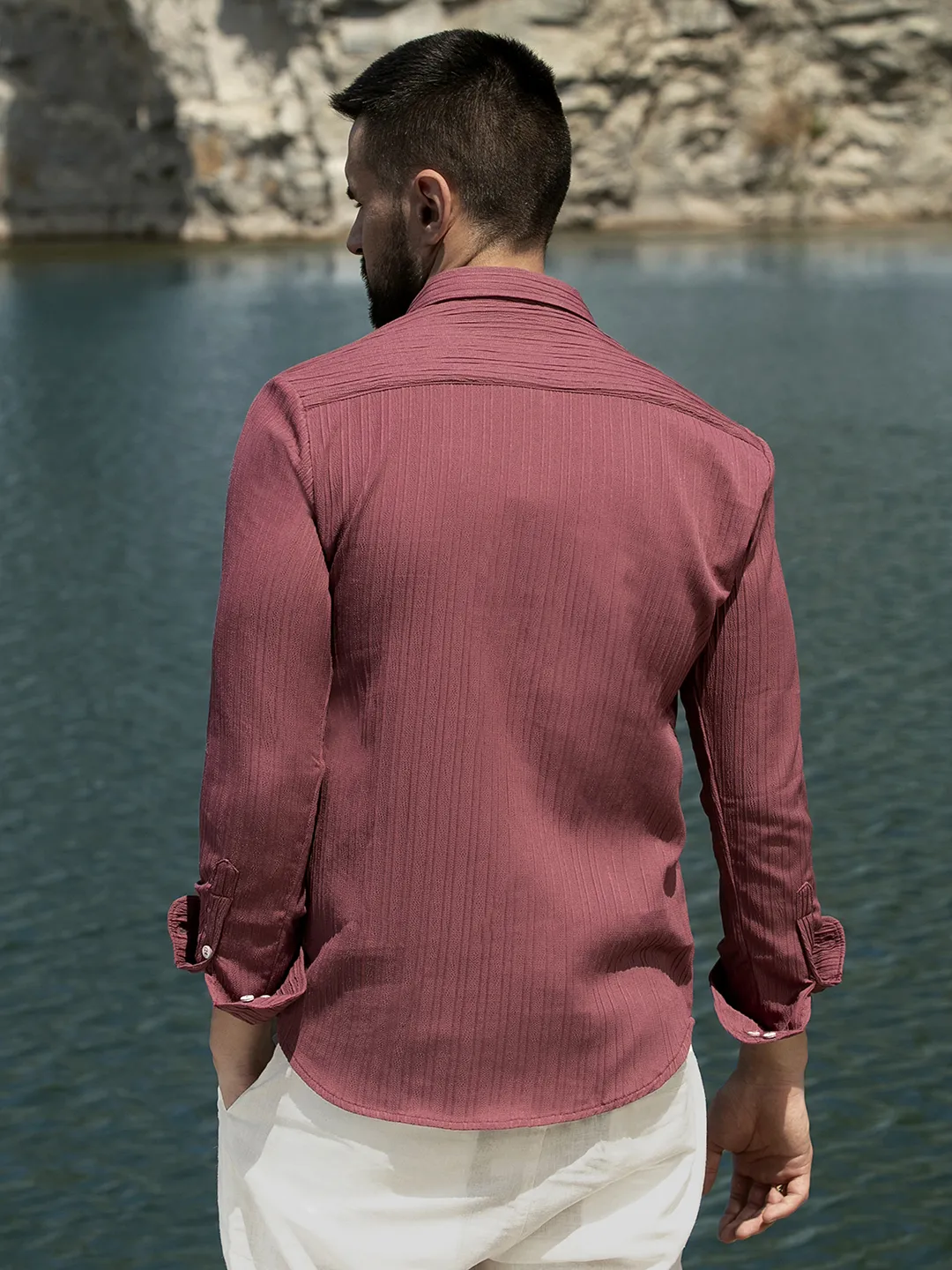 Self-Design Striped Shirt - Image 3