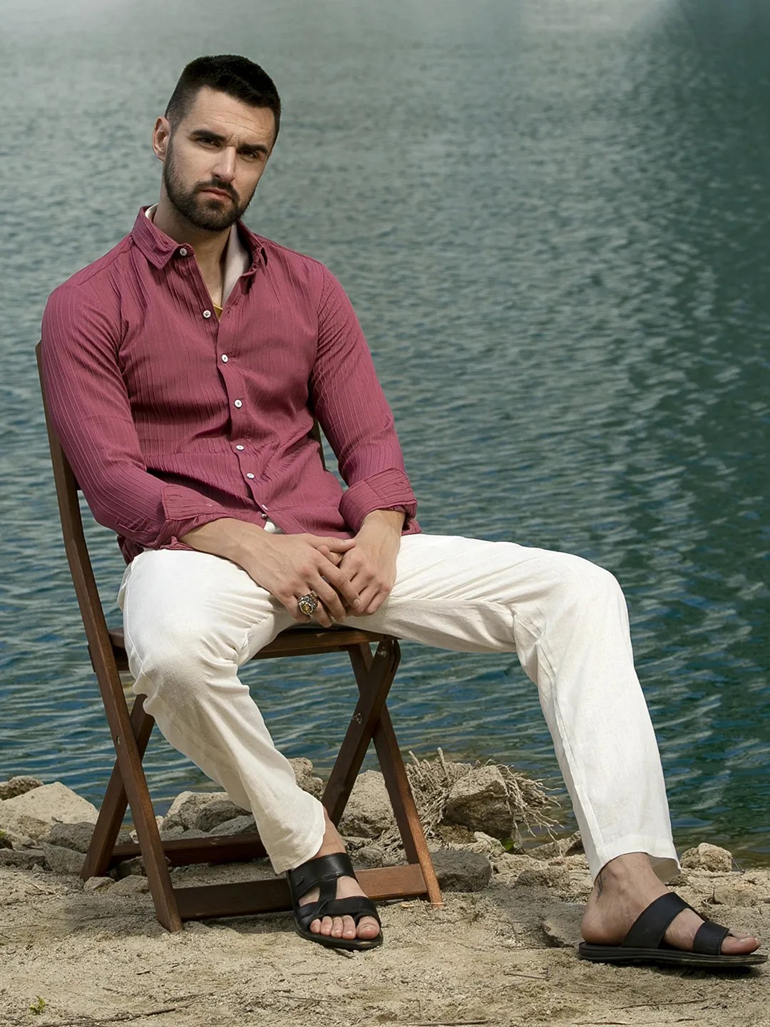 Self-Design Striped Shirt - Image 4