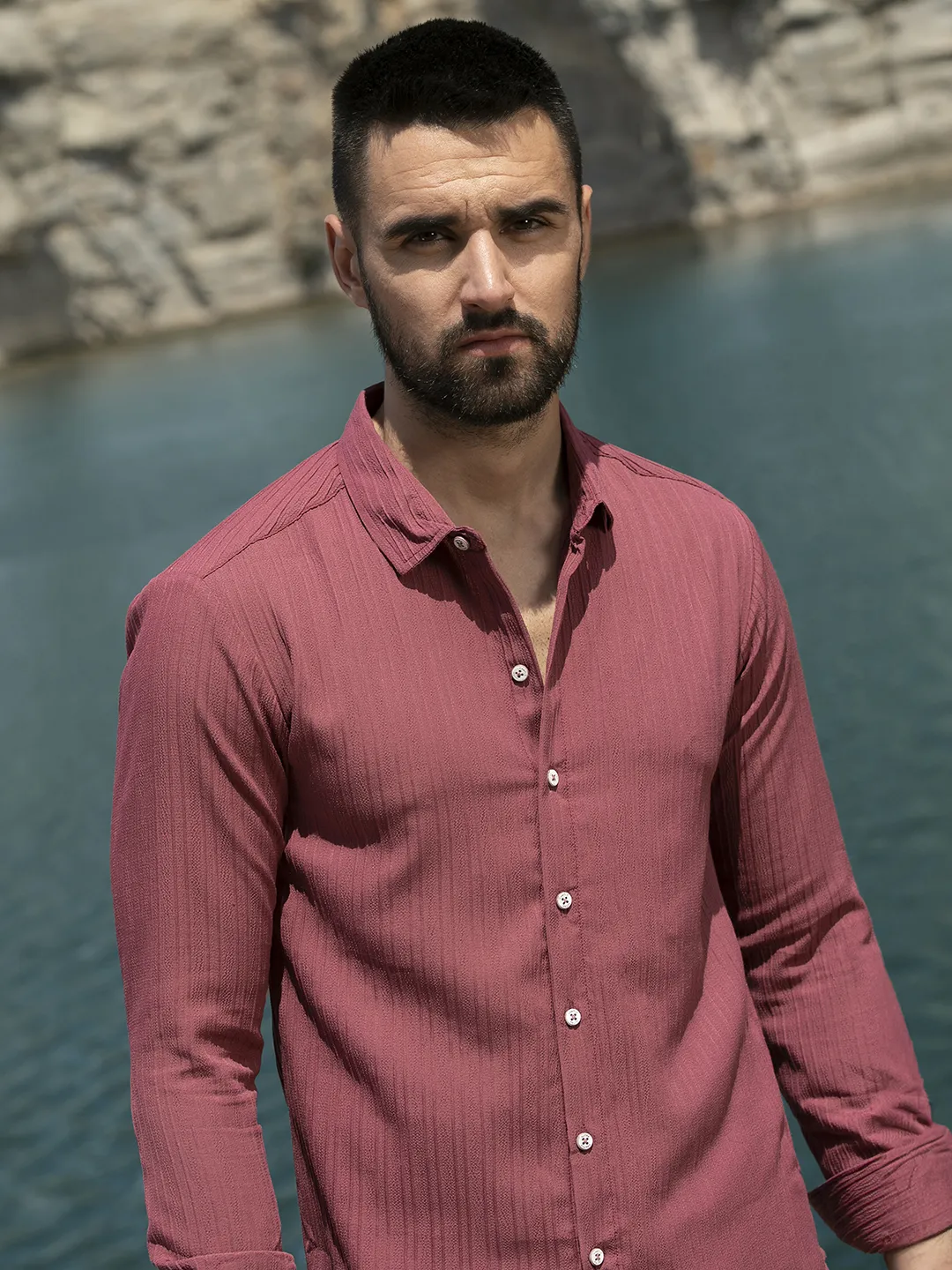 Self-Design Striped Shirt - Image 5