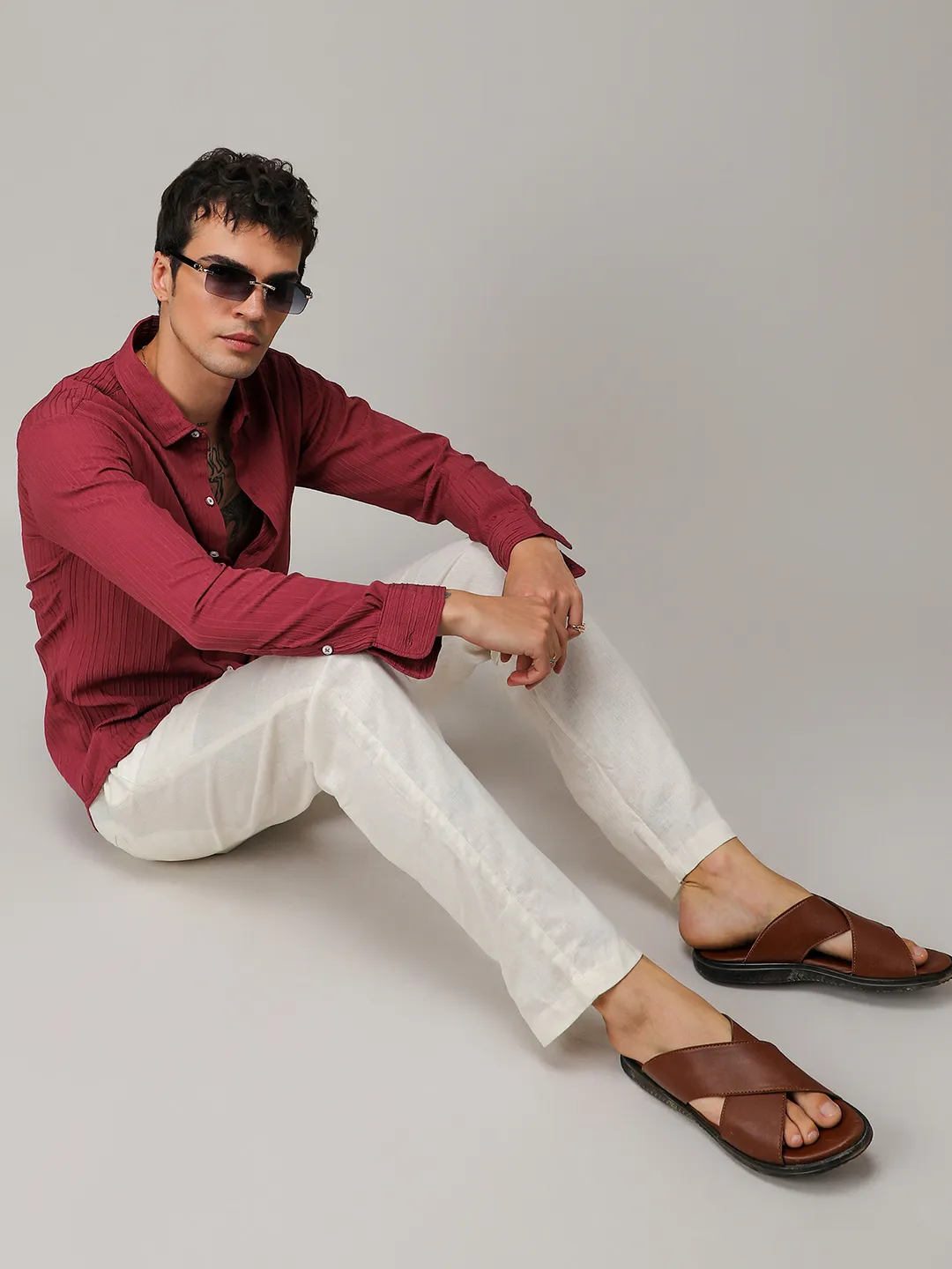 Self-Design Striped Shirt - Image 6