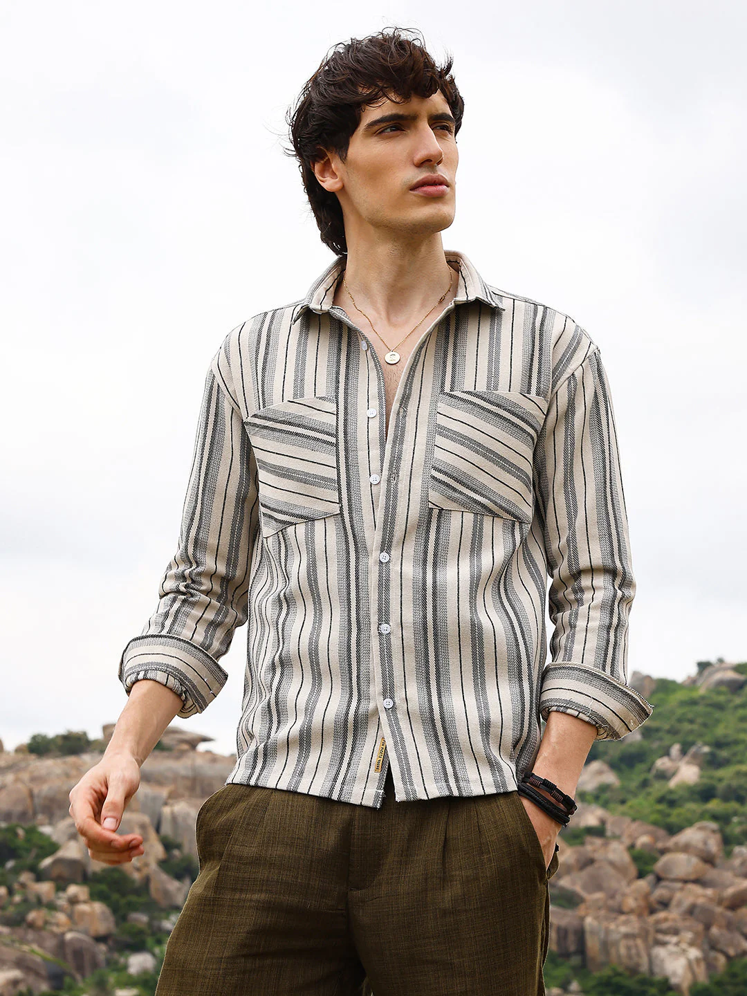 Multitrack Striped Oversized Shirt - Image 2