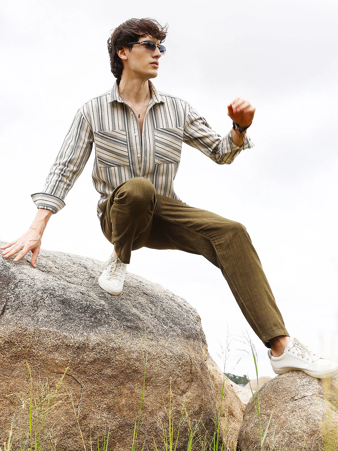 Multitrack Striped Oversized Shirt - Image 6