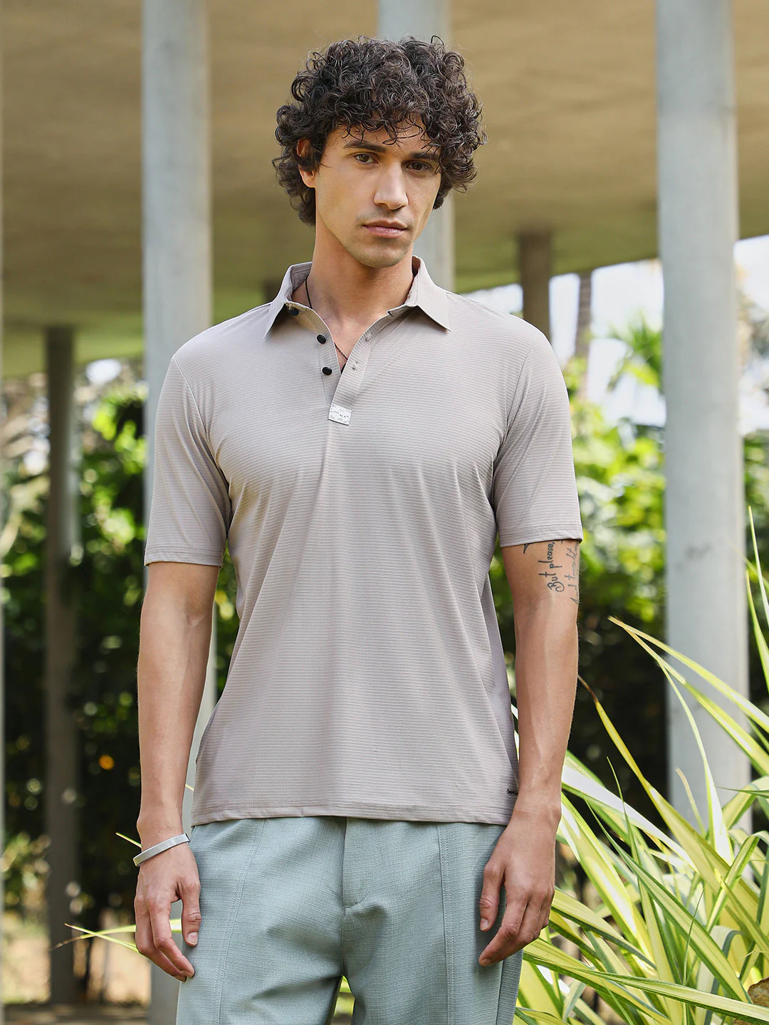 Seamless Waffle Polo T-Shirt - Image 2