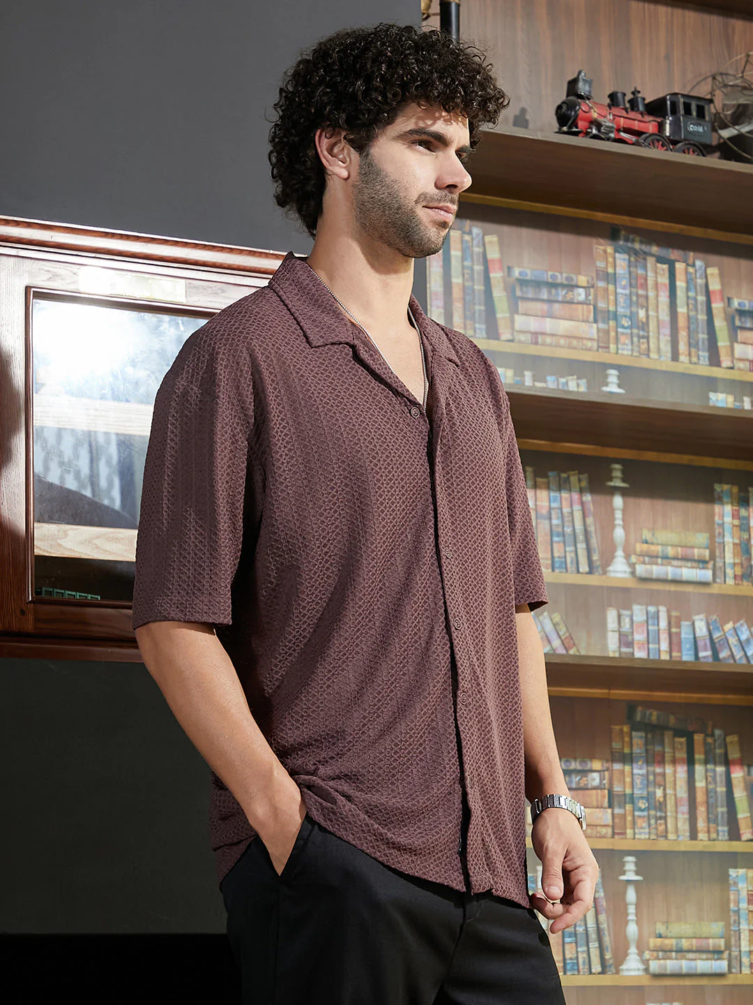 Zigzag-Helix Resort Oversized Shirt - Image 3