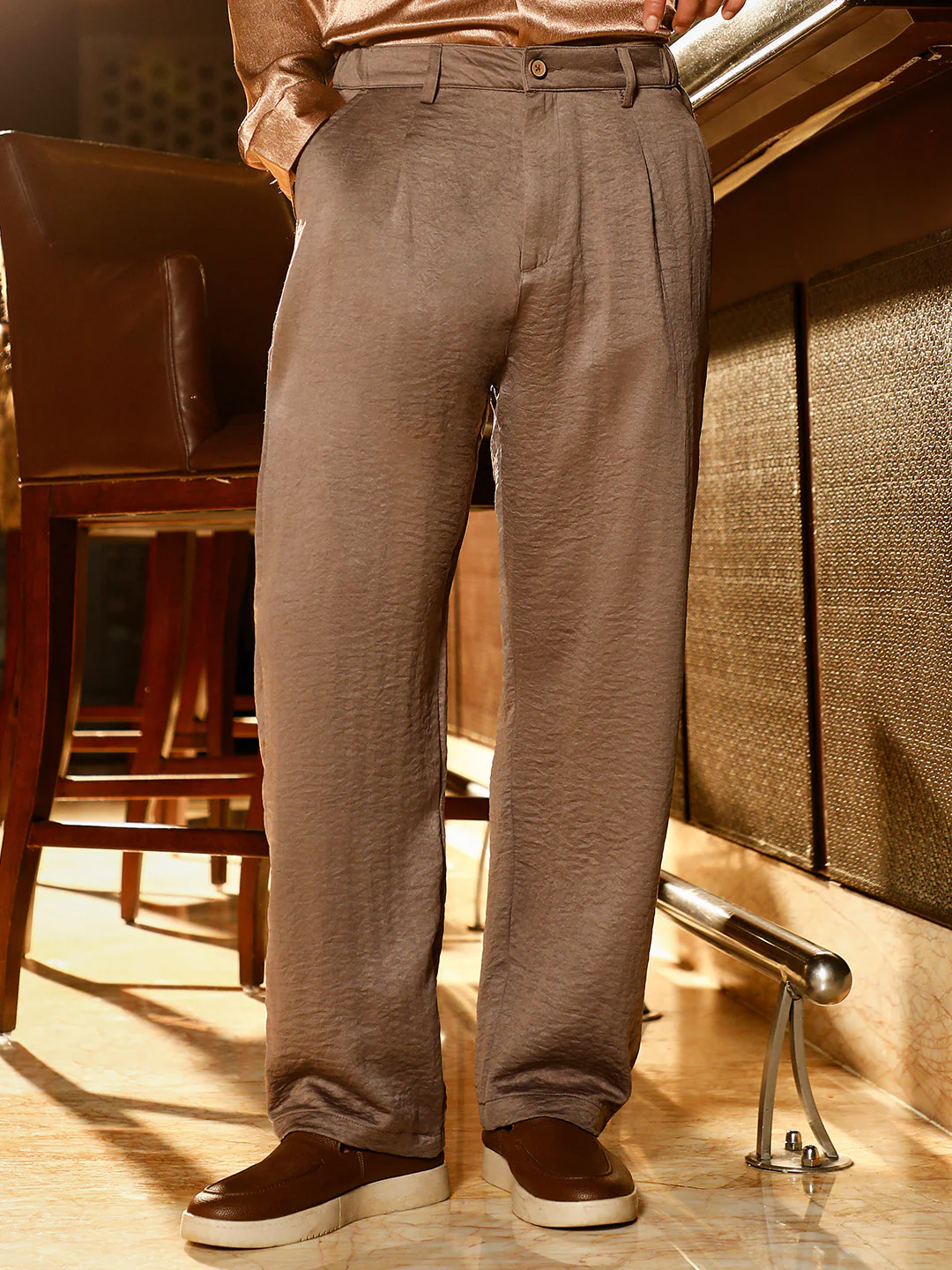 Lightweight - Creased-Pleated Straight Trousers - Image 2