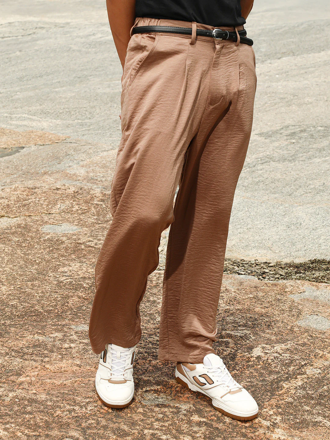 Lightweight - Creased-Pleated Straight Trousers - Image 3