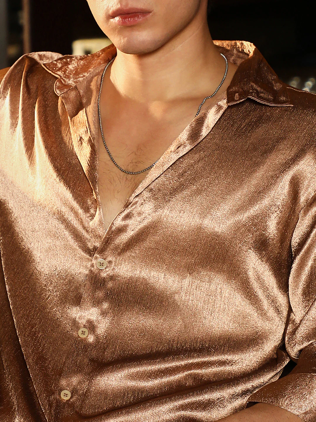 Gleaming Crushed-Satin Shirt - Image 7
