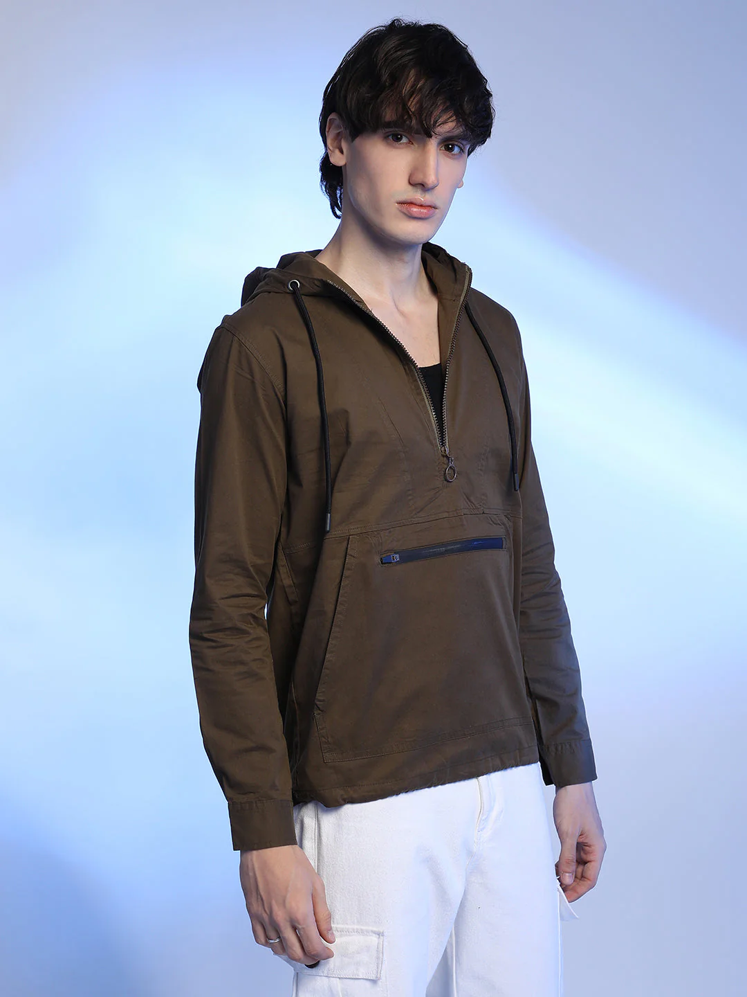 Half-Zip Utility Jacket With Contrast Drawstring - Image 3