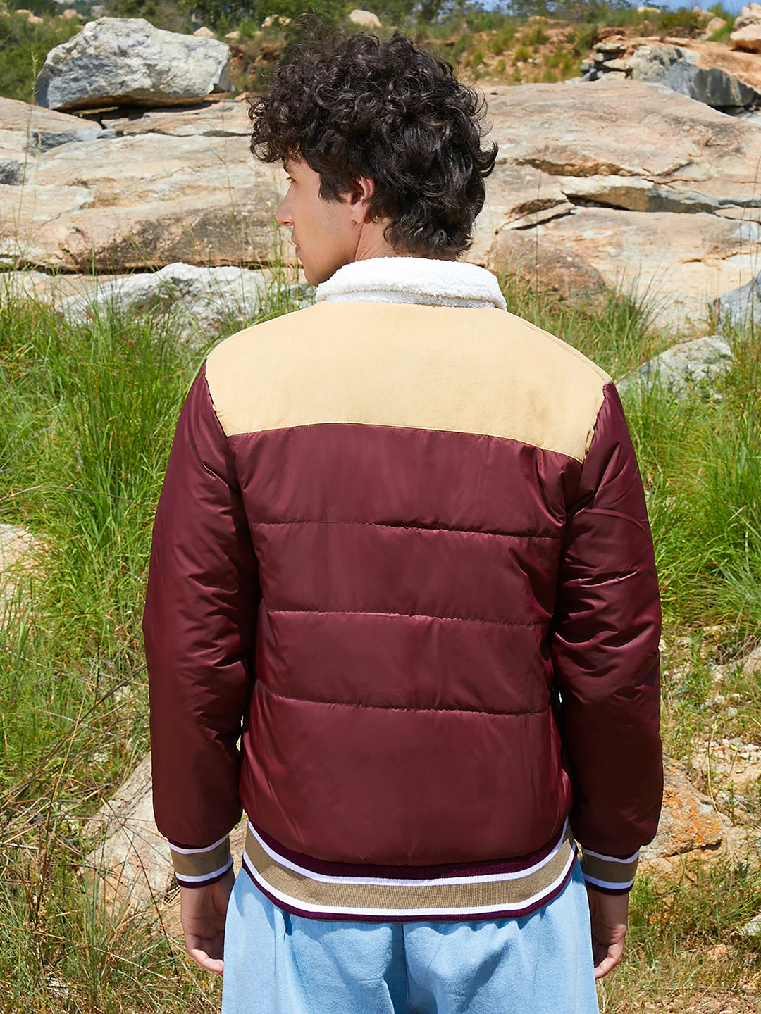Puffer Jacket With Fleece Detail - Image 4