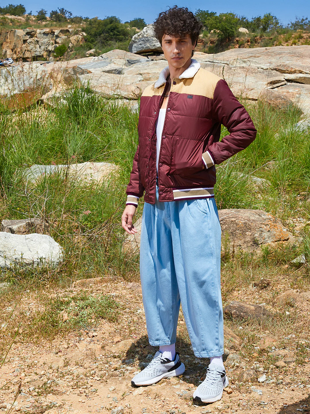 Puffer Jacket With Fleece Detail - Image 5