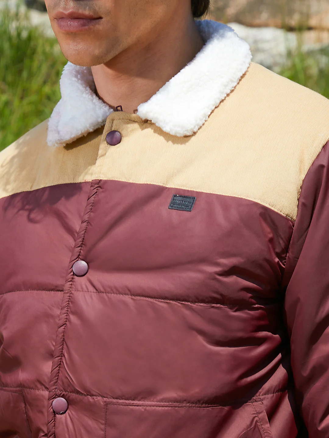Puffer Jacket With Fleece Detail - Image 7