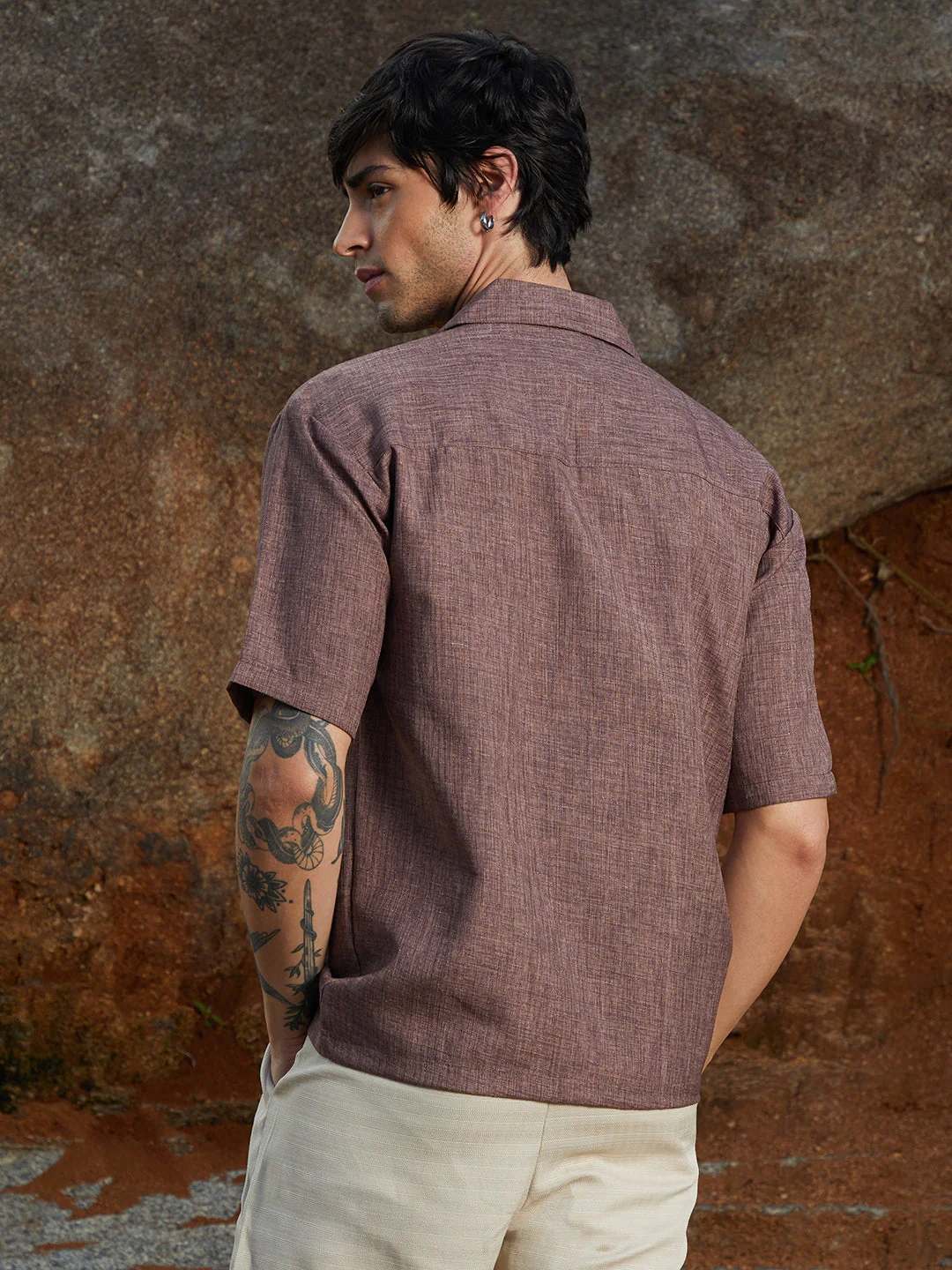 Heathered Korean Oversized Shirt - Image 4