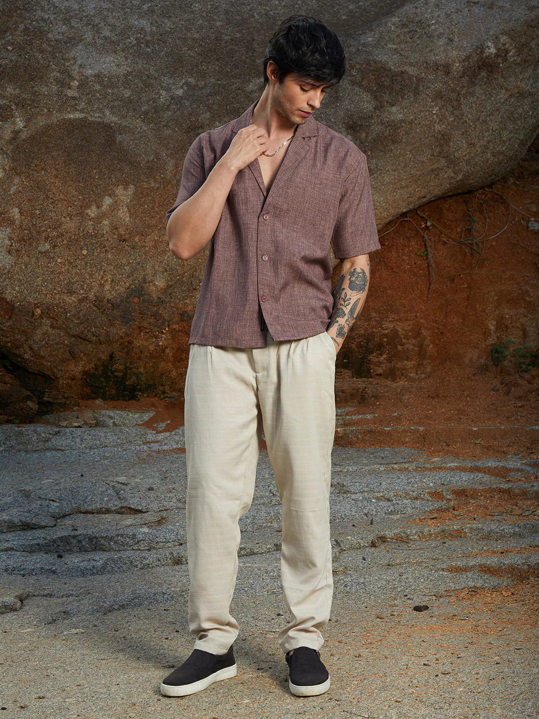 Heathered Korean Oversized Shirt - Image 5