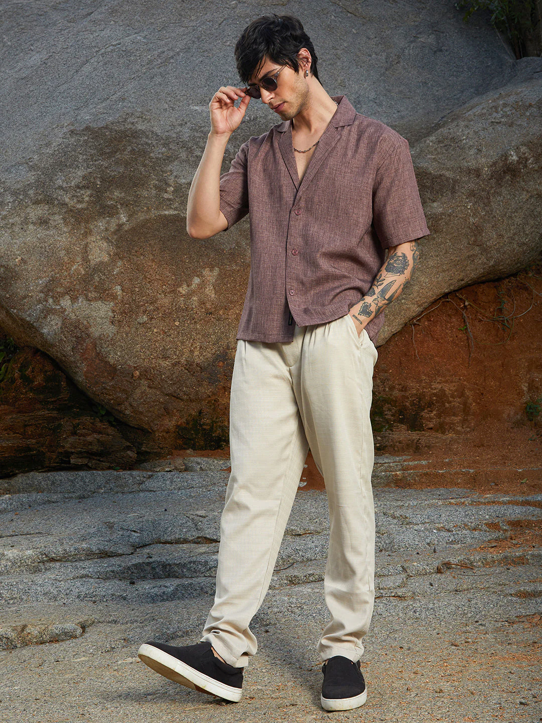 Heathered Korean Oversized Shirt - Image 6