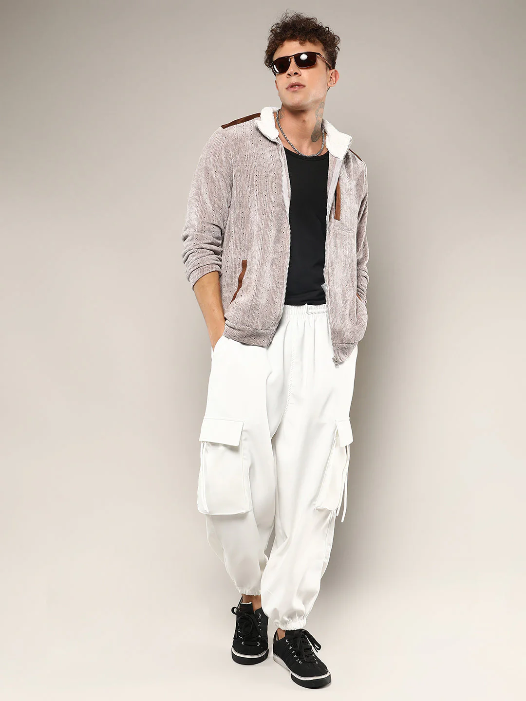 Zip-Front Cable Knit Jacket - Image 6