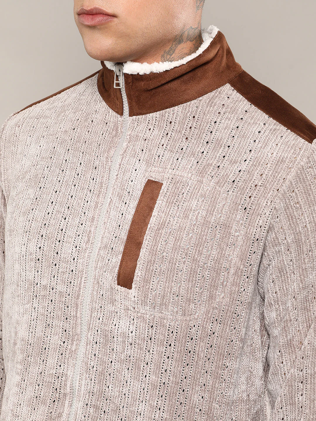Zip-Front Cable Knit Jacket - Image 7