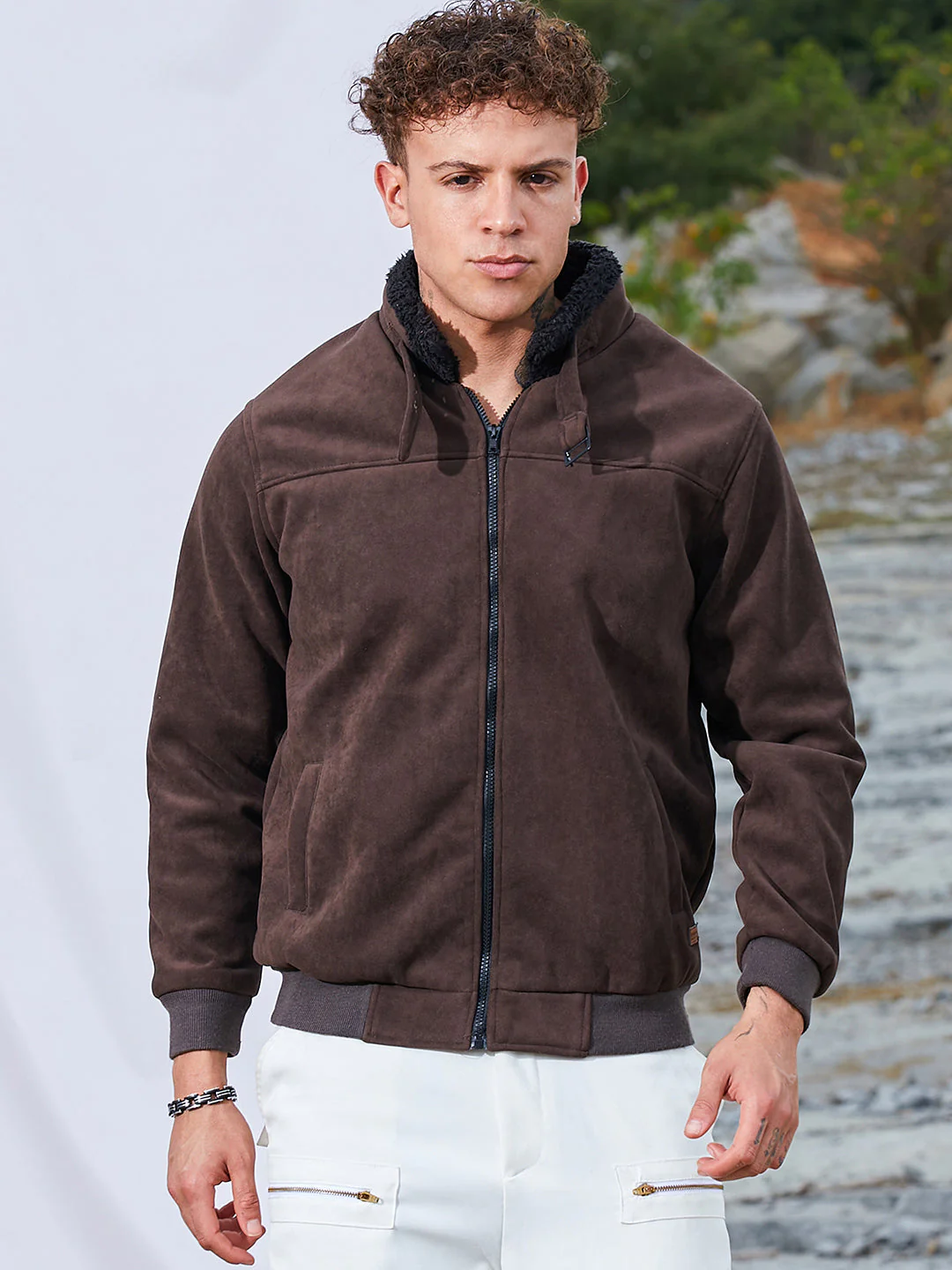 Zip-Front Jacket With Fleece Detail - Image 2